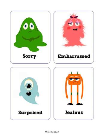 Monster Emotion Cards Printable Page 2